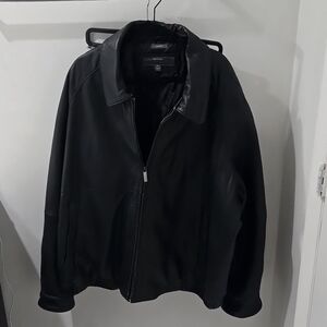 Perry Ellis Portfolio Lamb Skin 4x Leather Coat